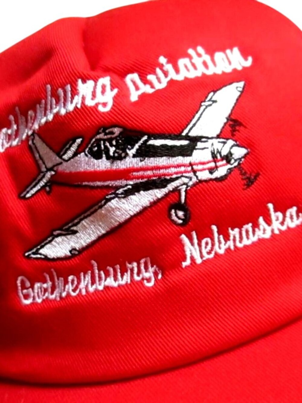Mesh Trucker Hat Snapback Gothenburg Aviation Nebraska Red Adjustable Made USA